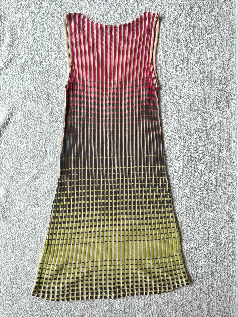 ALDOMARTINS GREEN & PINK MIDI SLEEVELESS DRESS US 8 WOMENS - Picture 2 of 6